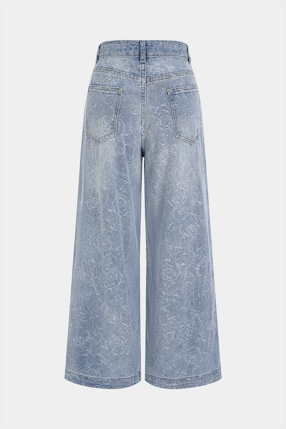 Denim Floral Print Straight Leg Jeans - Image 2