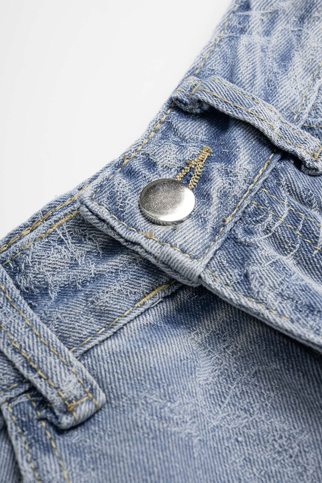Denim Floral Print Straight Leg Jeans - Image 3