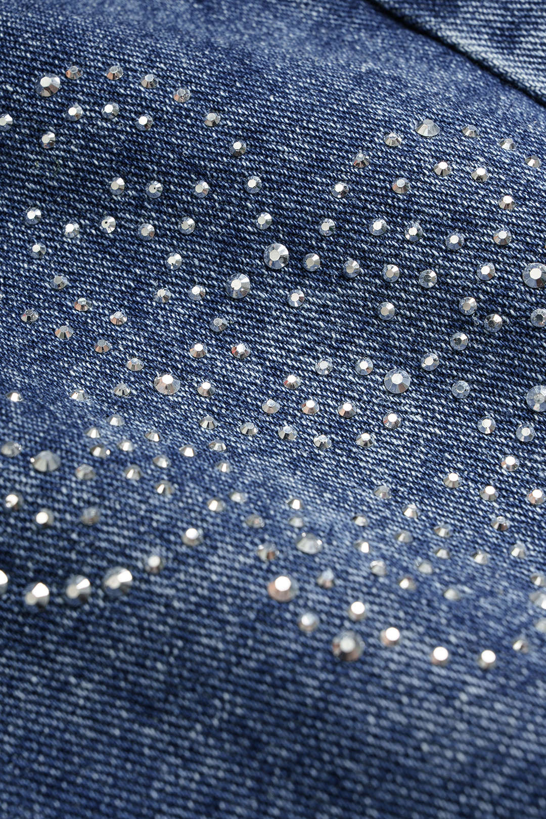 Denim Floral Rhinestone Straight Leg Jeans - Image 3