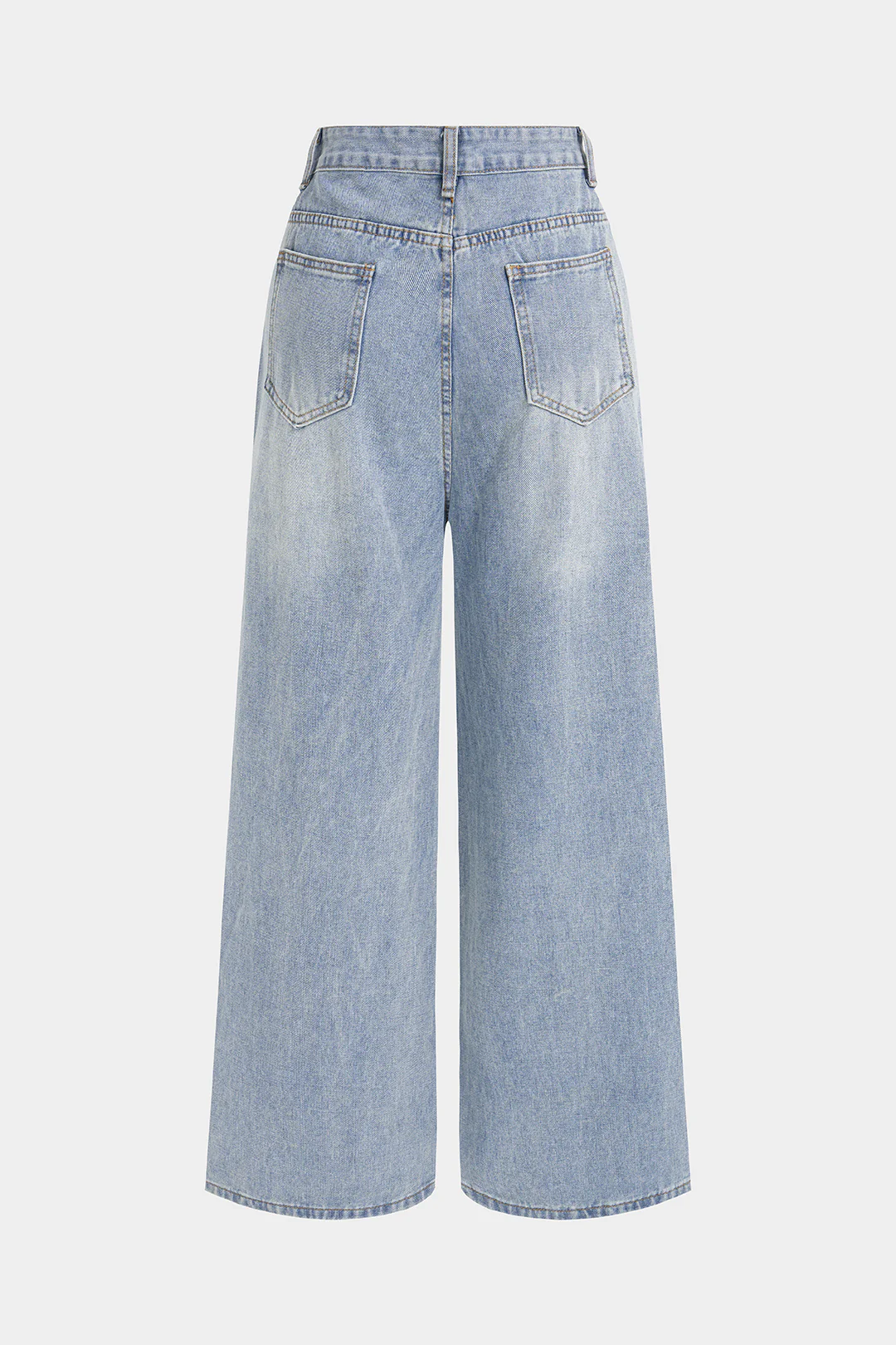 Denim Ripped Wide Leg Jeans - Image 2