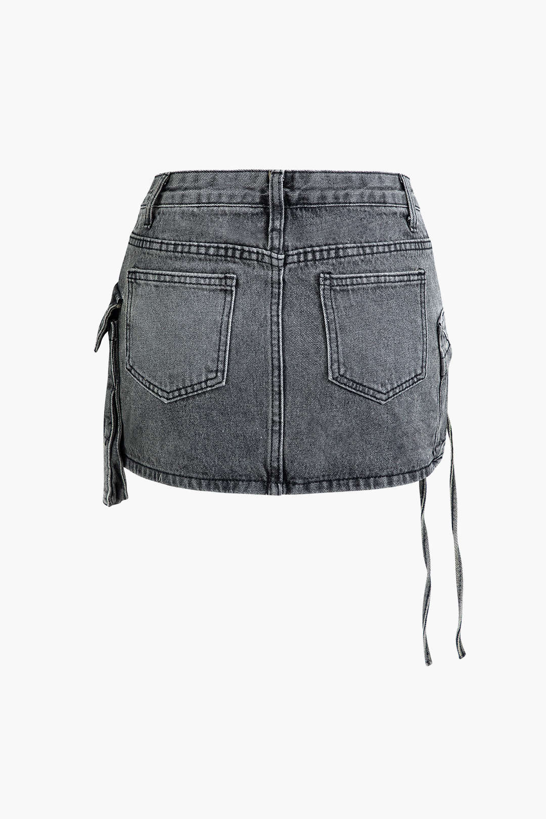 Multi Pocket Denim Mini Cargo Skirt - Image 2