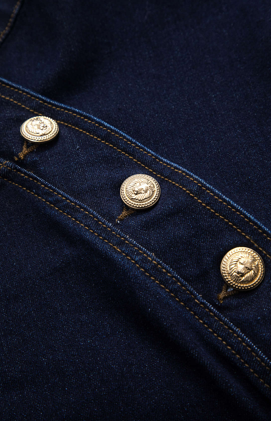 Denim Asymmetry Button Skirt - Image 3