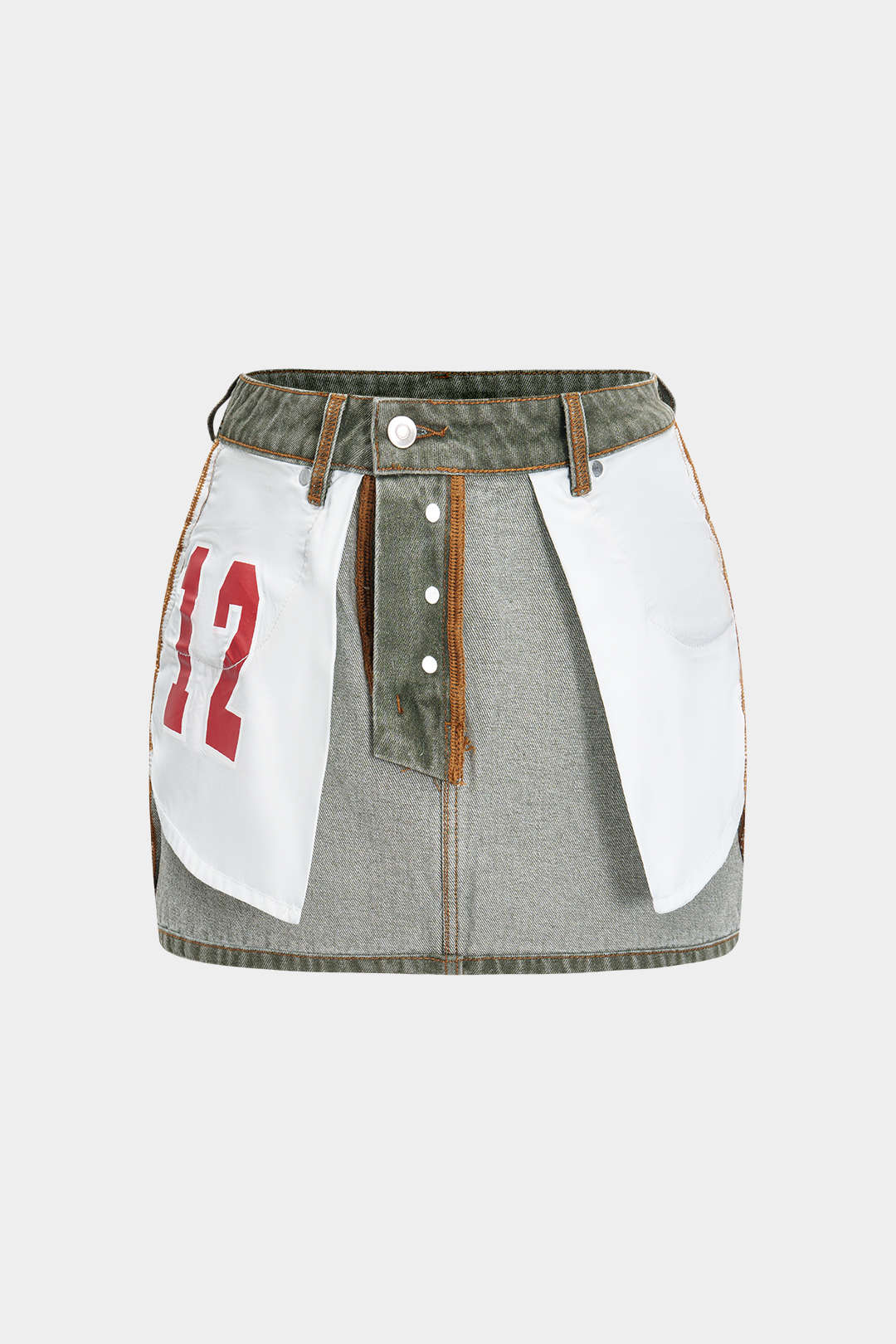 Reversible Denim Pocket Mini Skirt - Image 11