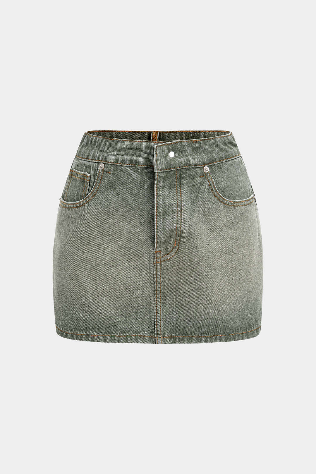 Reversible Denim Pocket Mini Skirt - Image 13