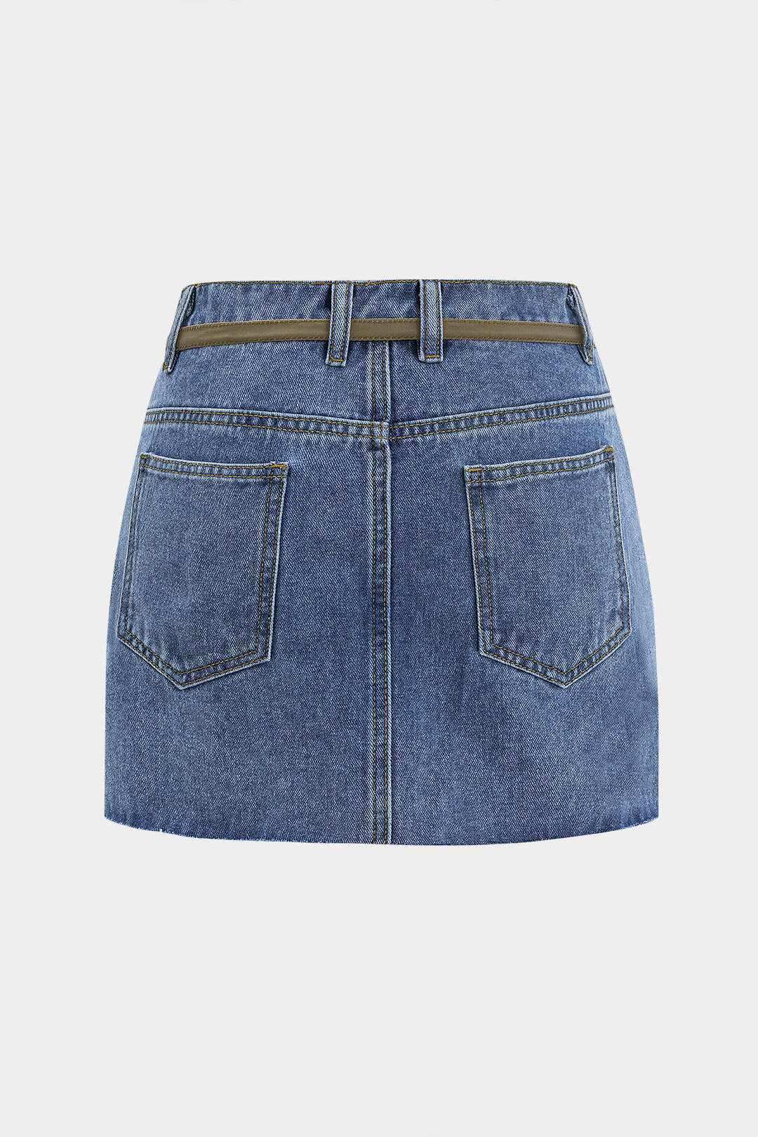 Denim Patchwork Mini Skirt - Image 7