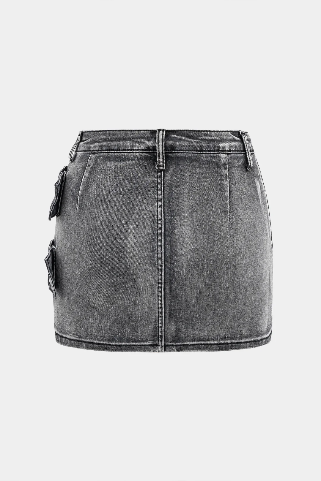 Denim Metallic Decor Skirt - Image 2