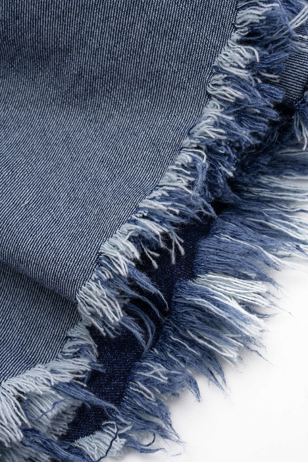 Denim Ripped Frayed Skirt - Image 5