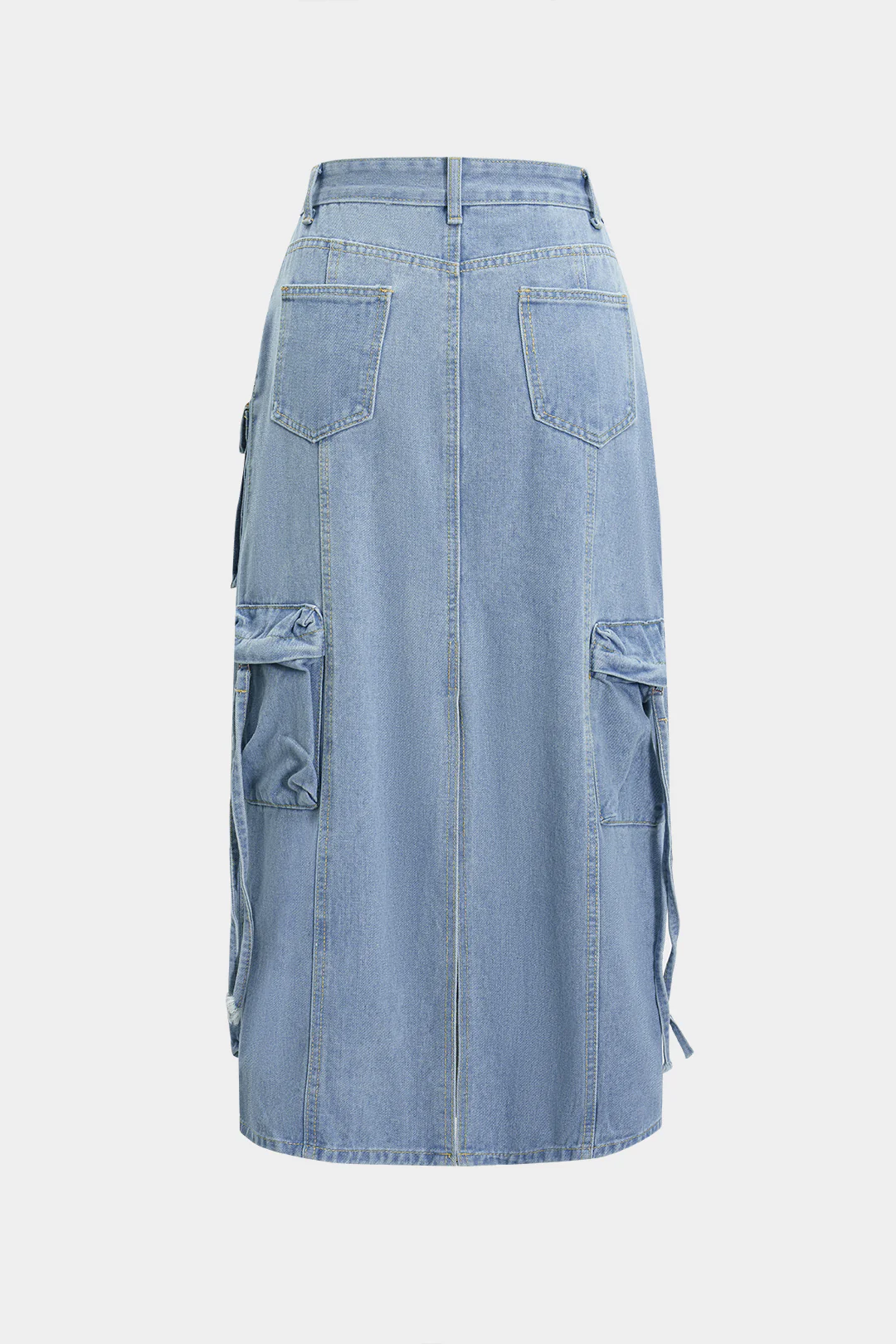 Denim High Waist Pocket Skirt - Image 2