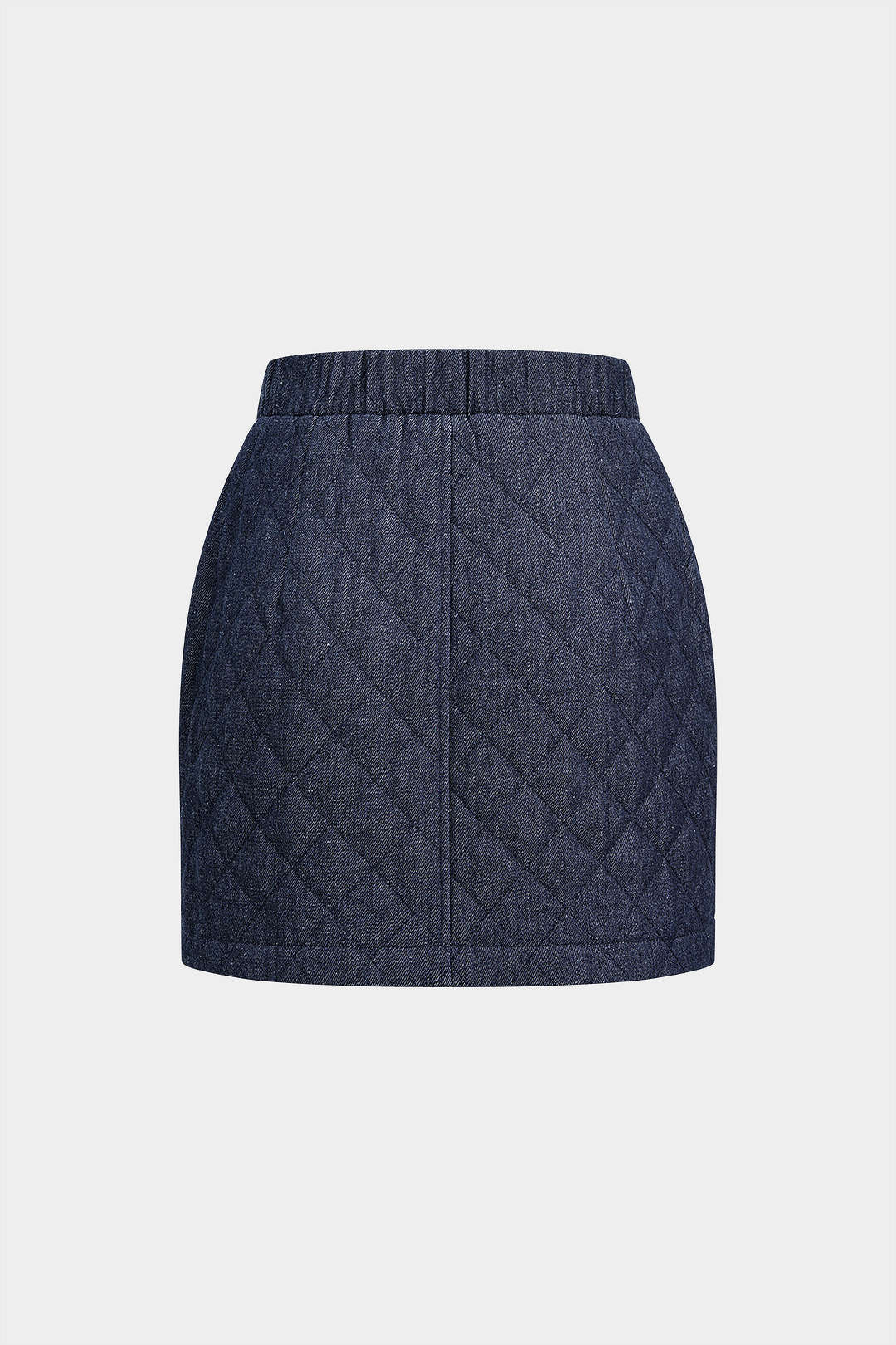 Denim Zipper Stitching Asymmetrical Skirt - Image 2