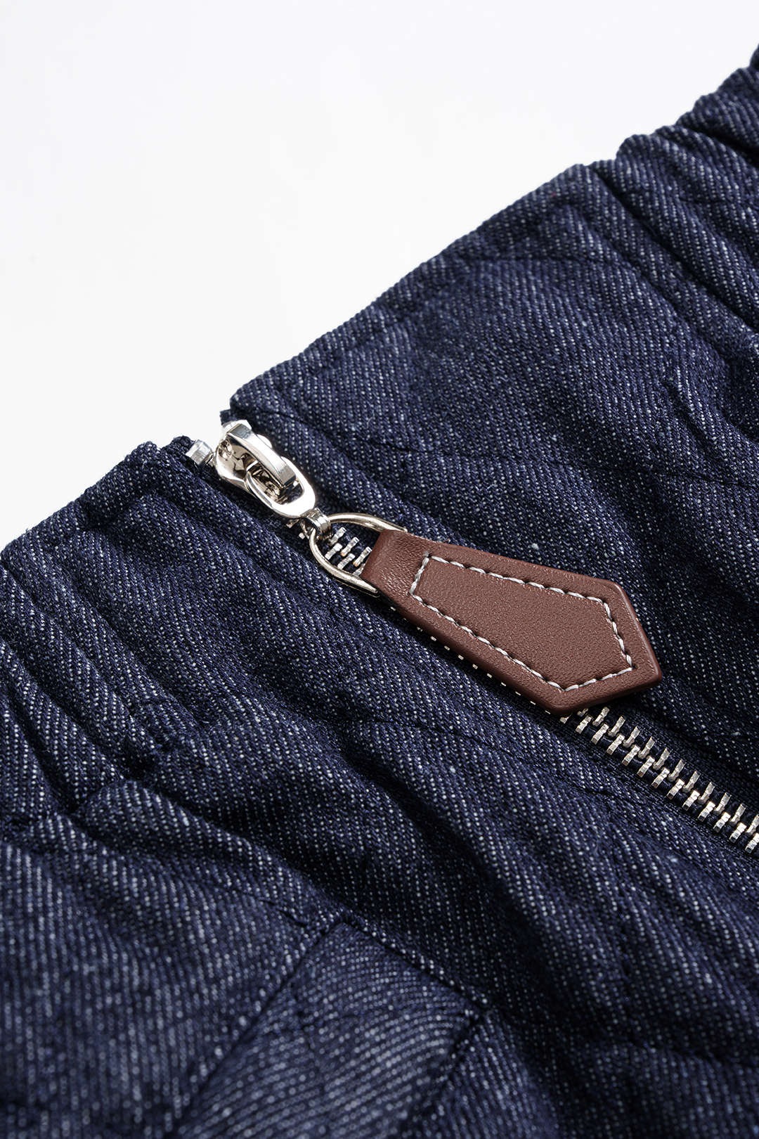 Denim Zipper Stitching Asymmetrical Skirt - Image 3