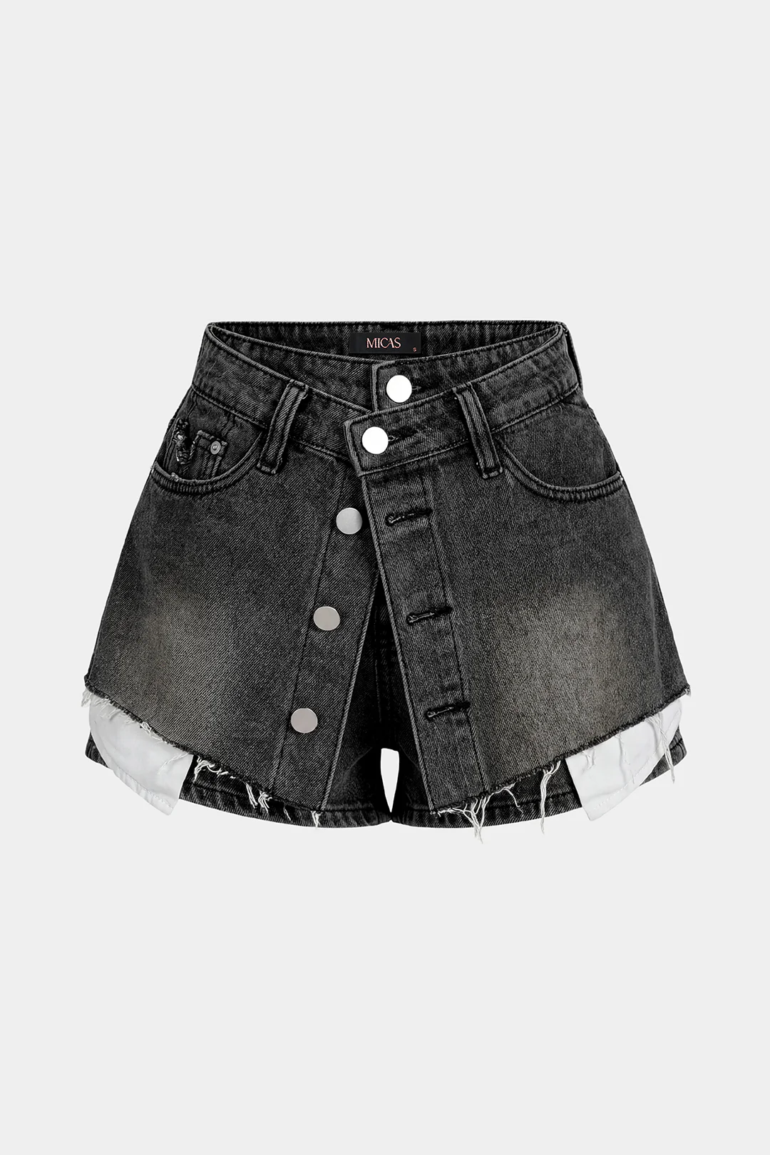 Denim Button Pocket Shorts - Image 5