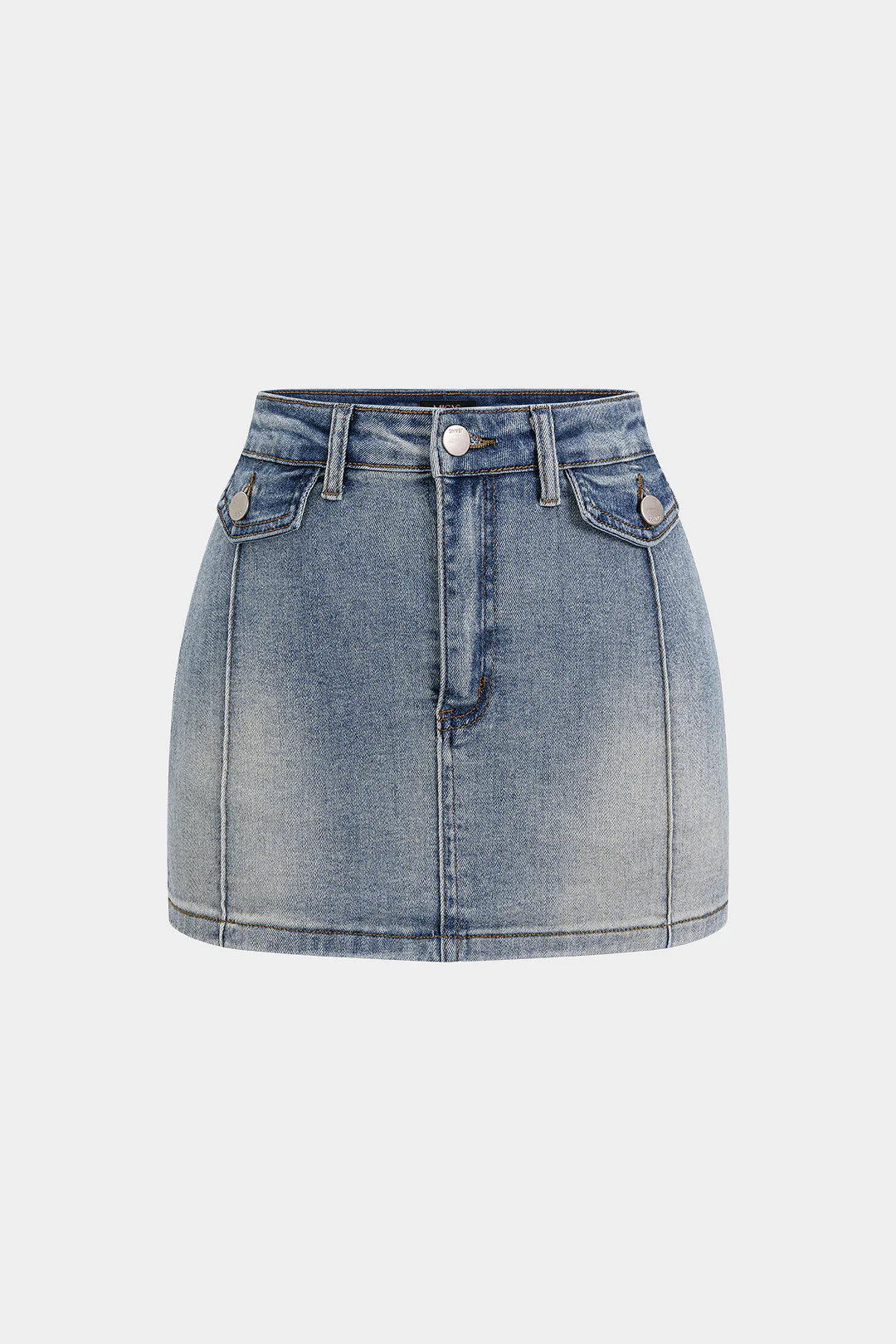 Denim Button Skirt
