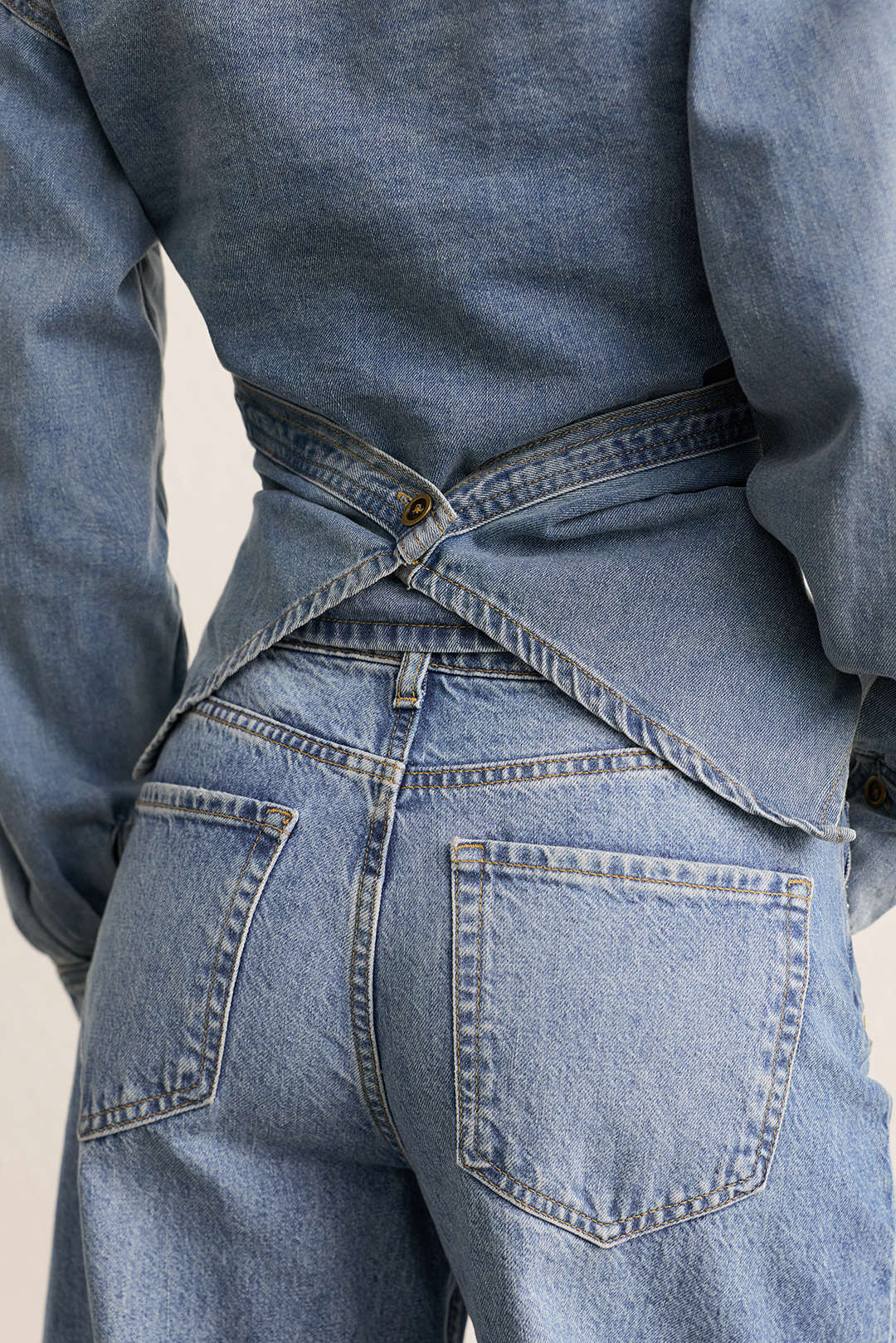 Denim Ruched Crossed Outerwear - Image 10