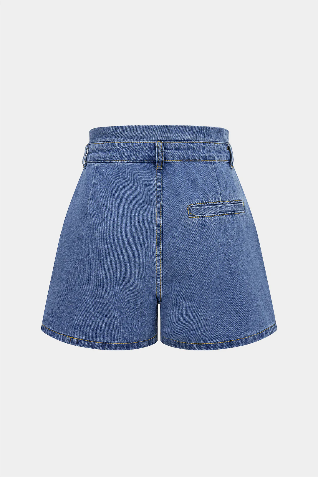 Denim Belted Ruched Shorts - Image 2