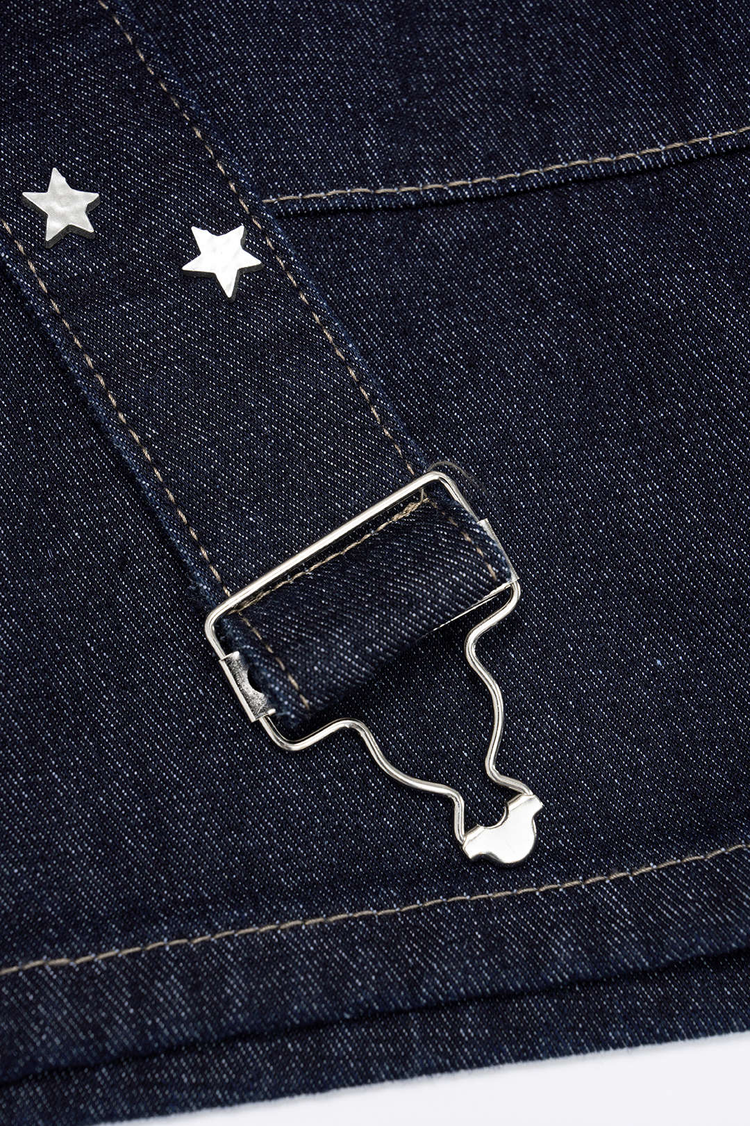 Denim Contrast Star Pattern Shorts - Image 4