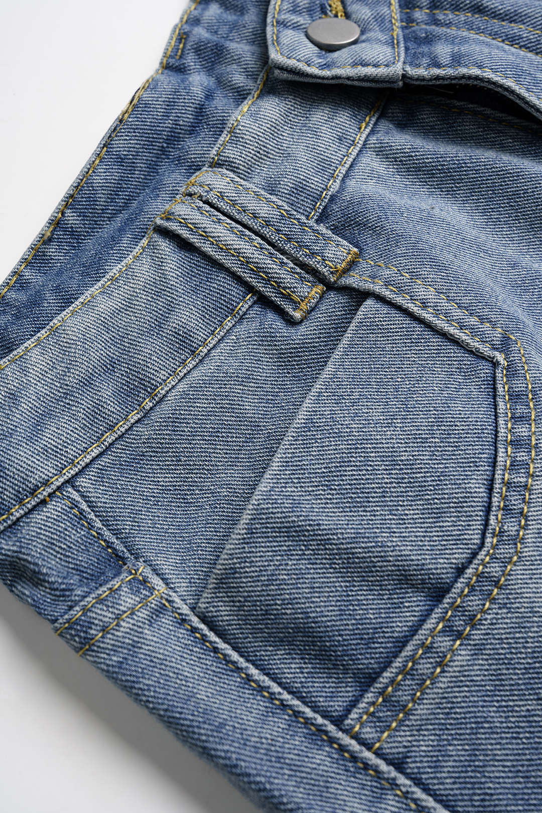 Denim Patchwork Lace Trim High Waist Wide Leg Shorts - Image 4