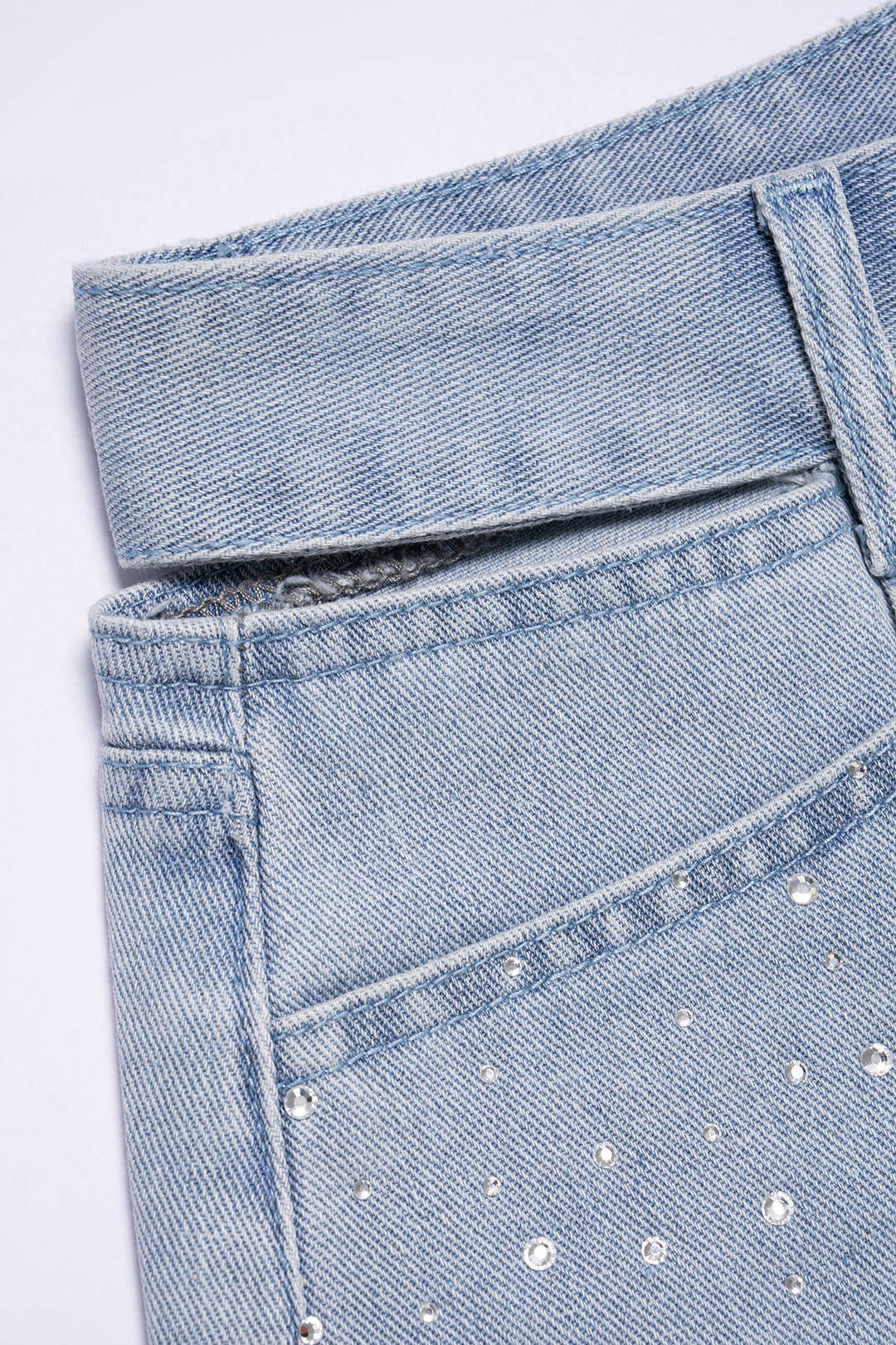 Denim Cut Out Ripped Cut Out Pocket Shorts - Image 3