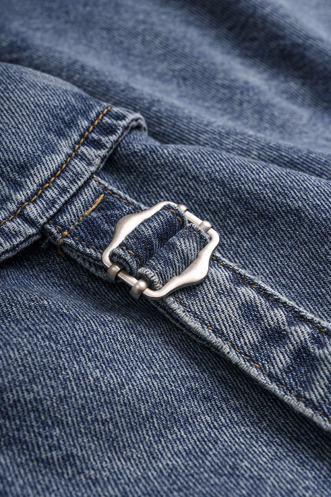 Denim Pocket Stitching Wide Leg Shorts - Image 3