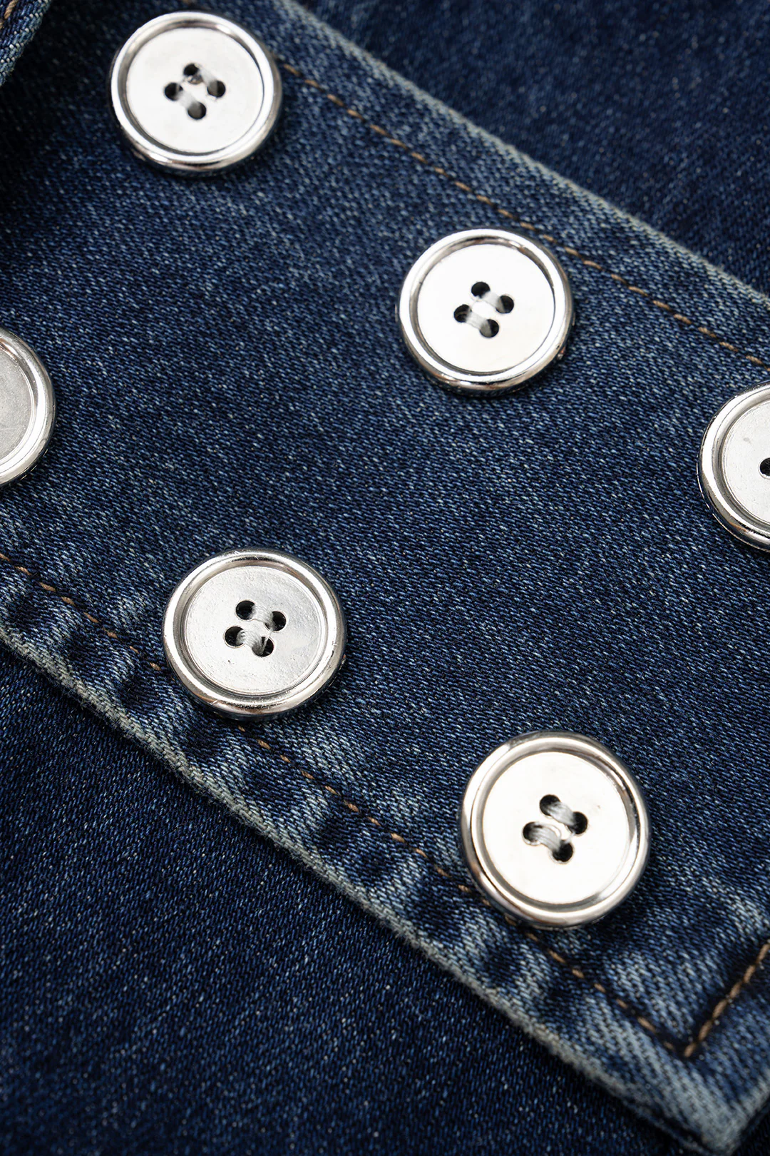 Denim Asymmetrical Belted Shorts - Image 3
