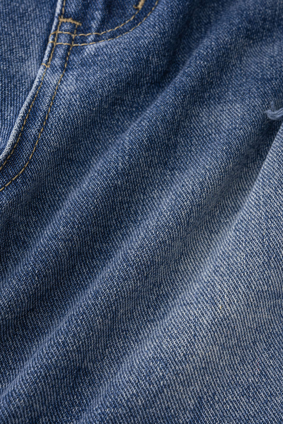 Denim Patchwork Striped Double Waistband Asymmetrical Frayed Shorts - Image 5