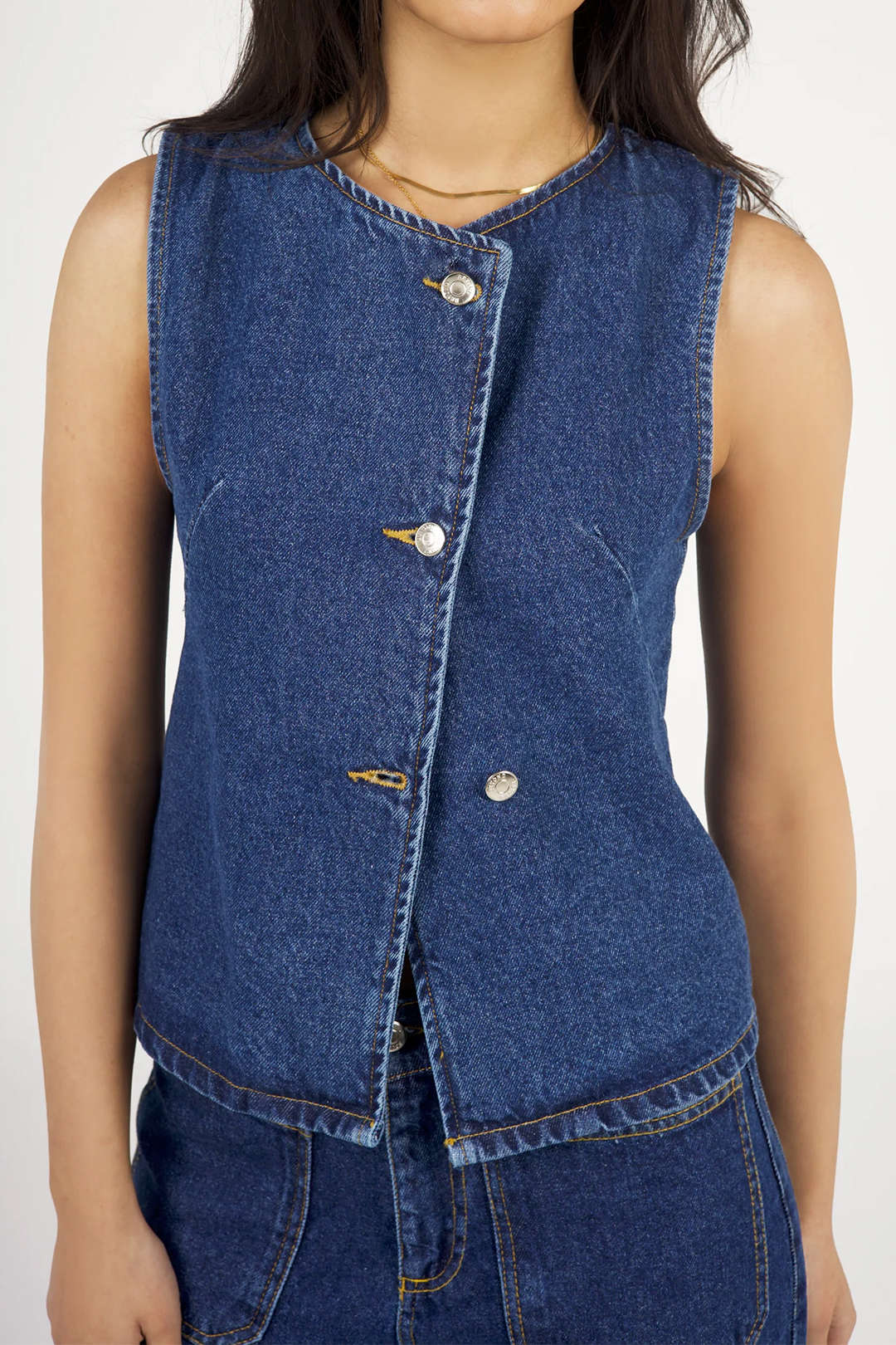 Denim Tank Belted Vest - Image 5