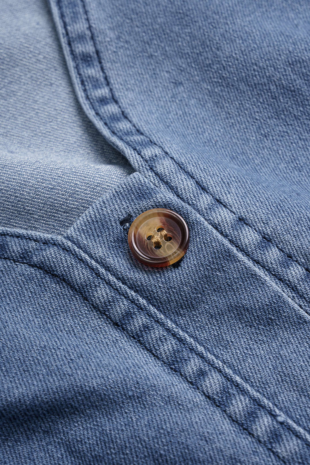 Denim V-Neck Ruched Tank Top - Image 5