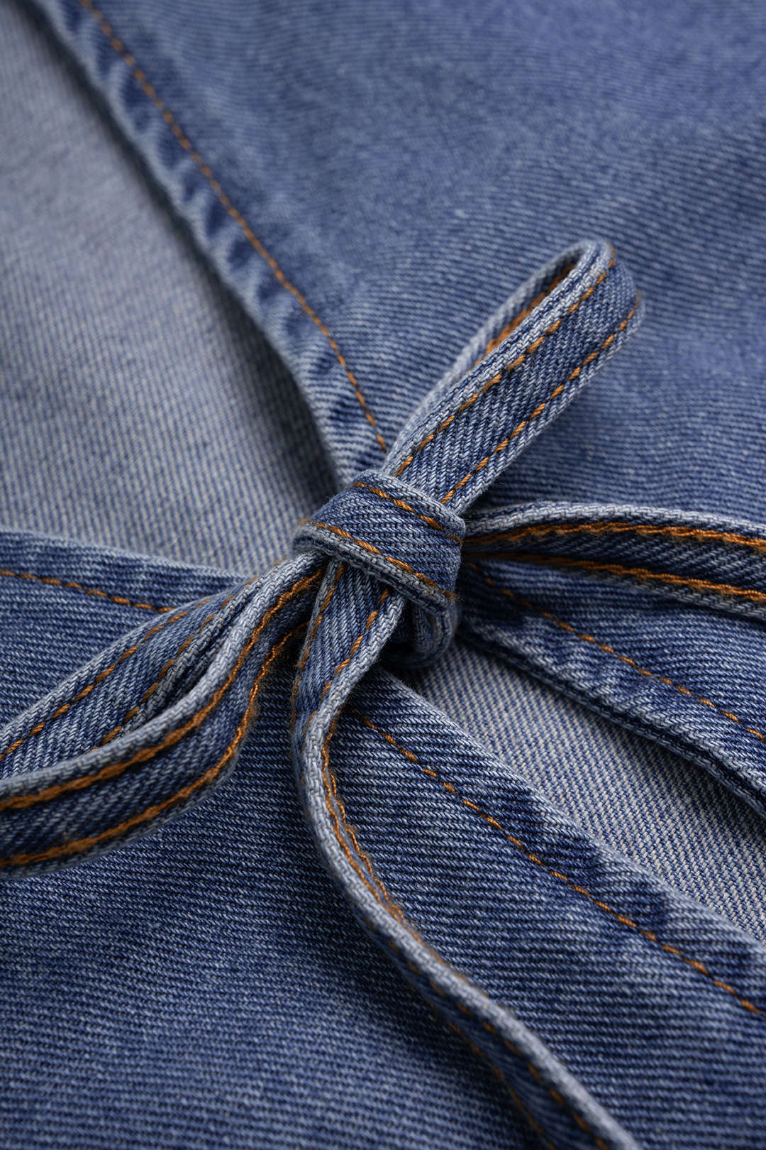 Denim V-Neck Tie-Up Tank Top - Image 3