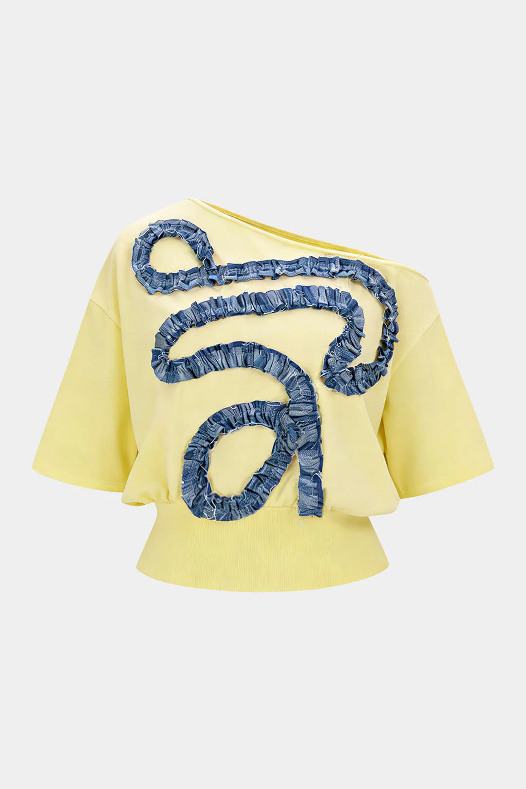 Asymmetrical Patchwork Short Sleeve T-Shirt - Image 9
