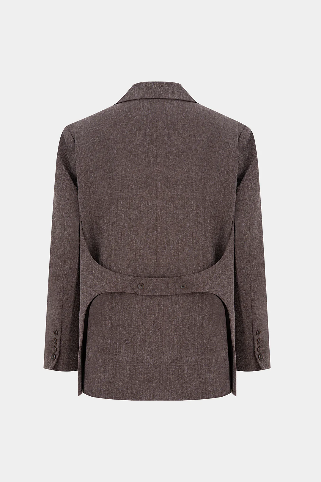 Notched Lapel Button Blazer - Image 2