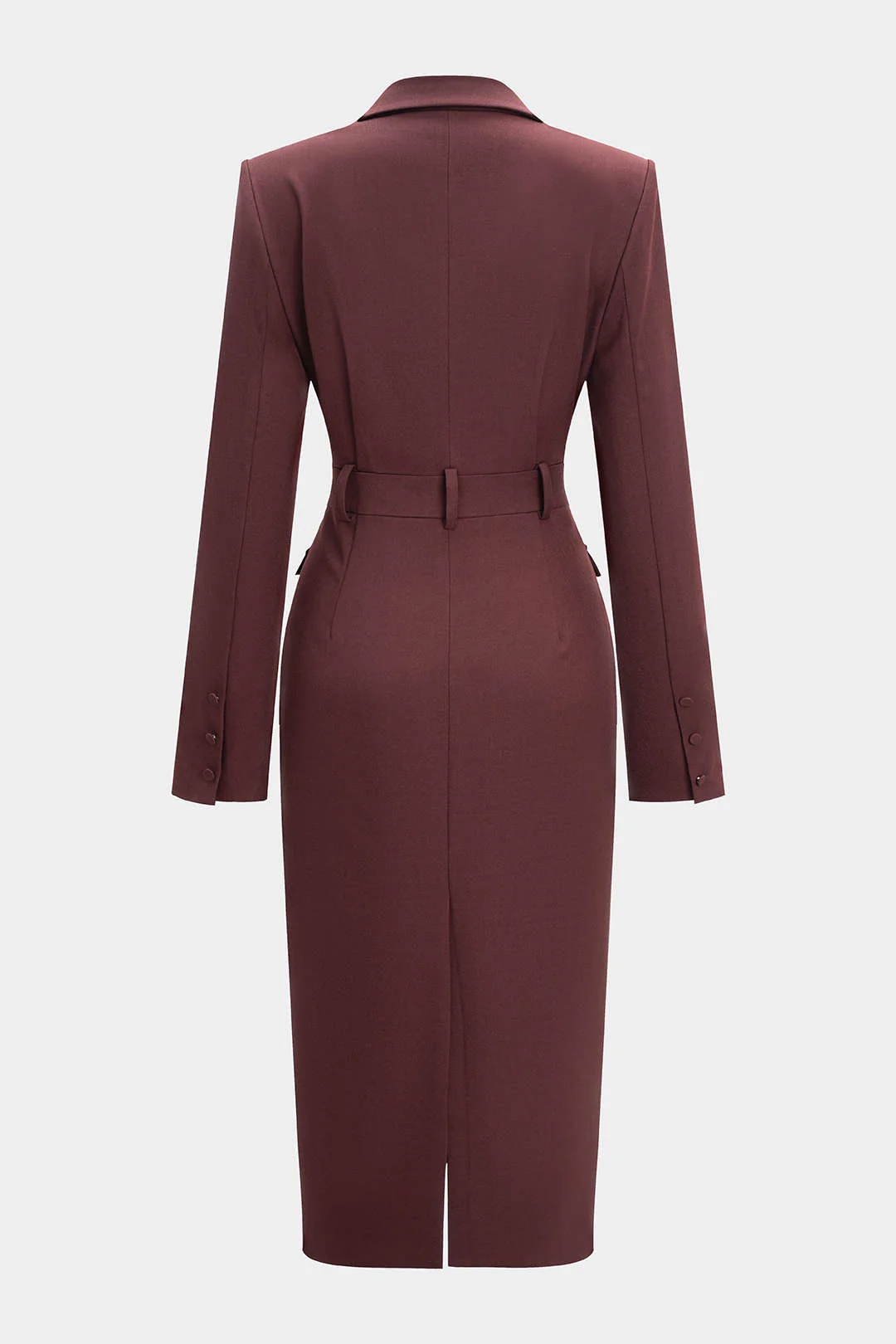 Notched Lapel Button Pocket Coat - Image 2