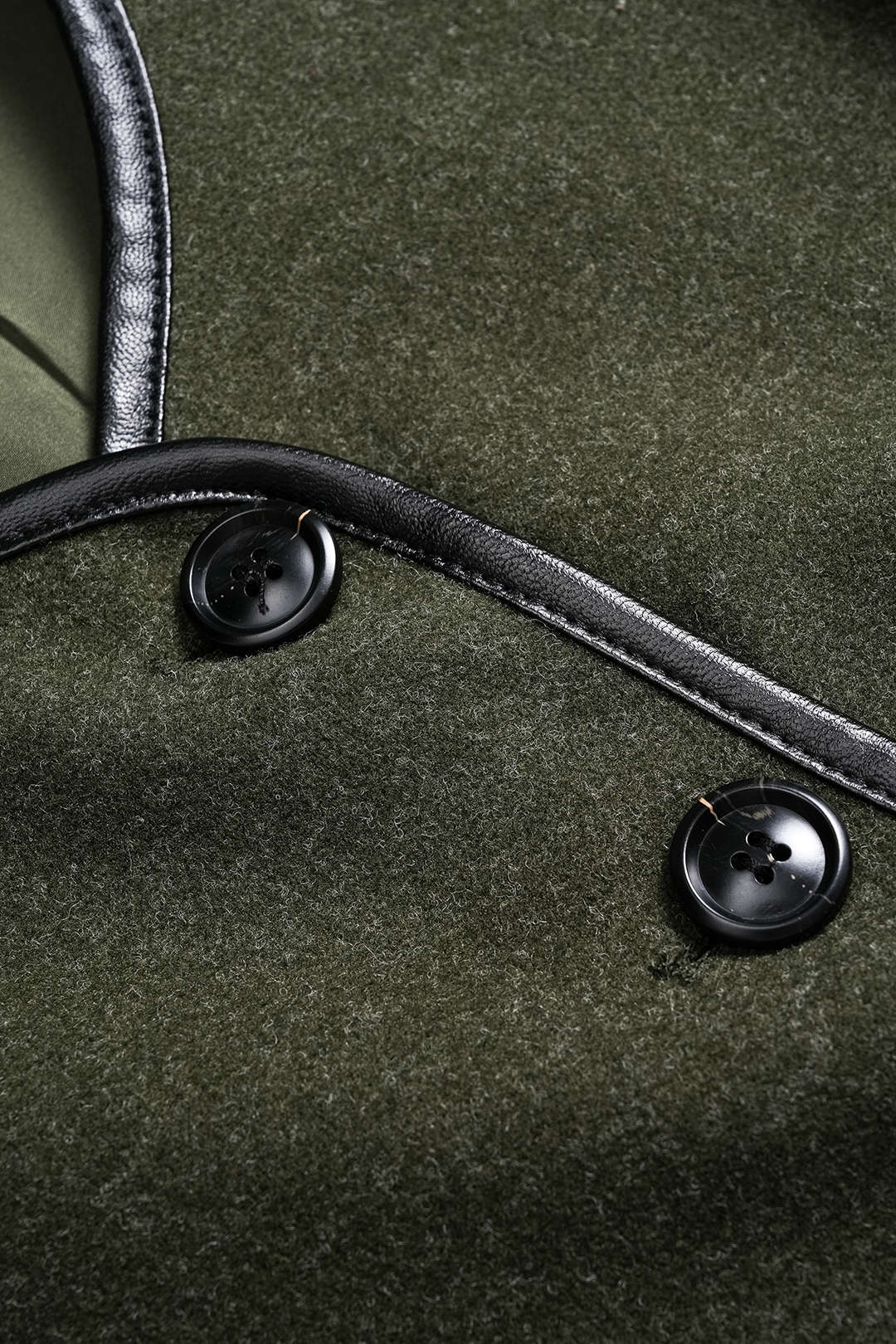 Woolen Piping Scarf Coat - Image 3