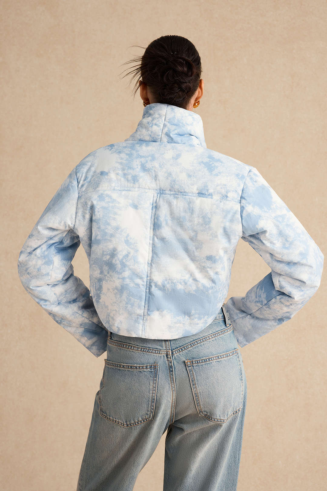 Tie Dye Print Padded Pocket Long-Sleeve Puffer - Image 6