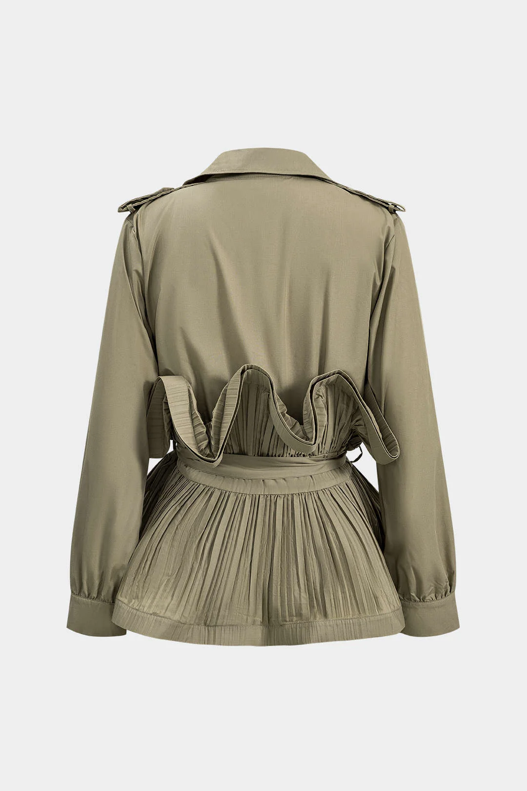 Pleated Ruffle Tie-Up Jacket - Image 2