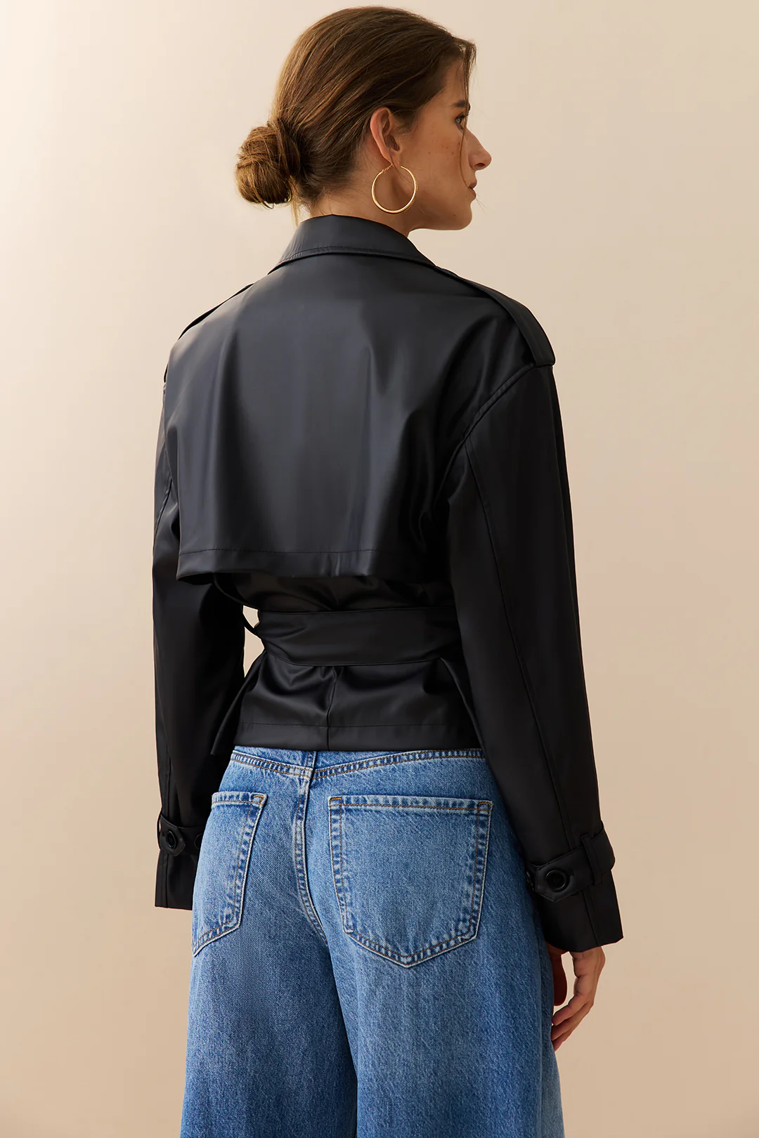 Faux Leather Belted Jacket - Image 3