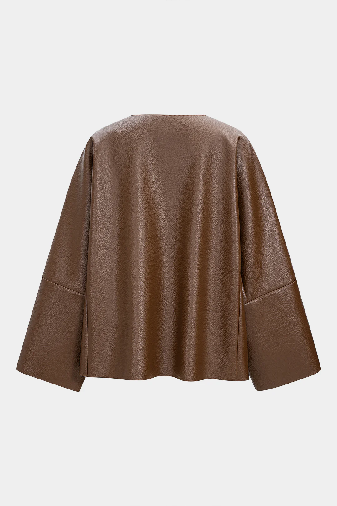 Faux Leather Metallic Button Jacket - Image 8