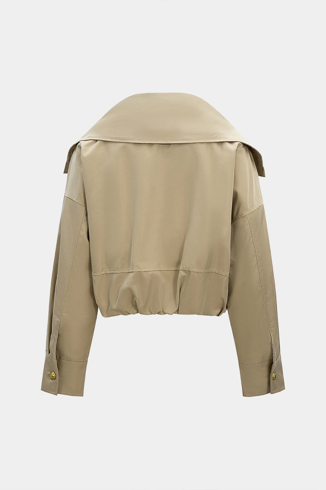 Lapel Zipper Cropped Jacket - Image 2
