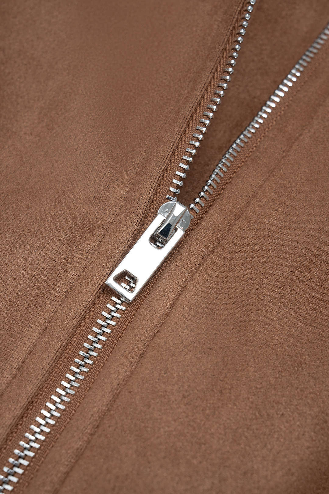 Suede Lapel Collar Zipper Pocket Jacket - Image 3