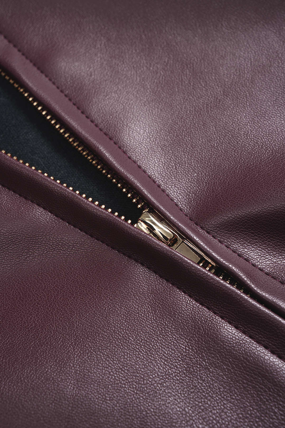 Faux Leather Patchwork Ribbed Jacket - Image 3