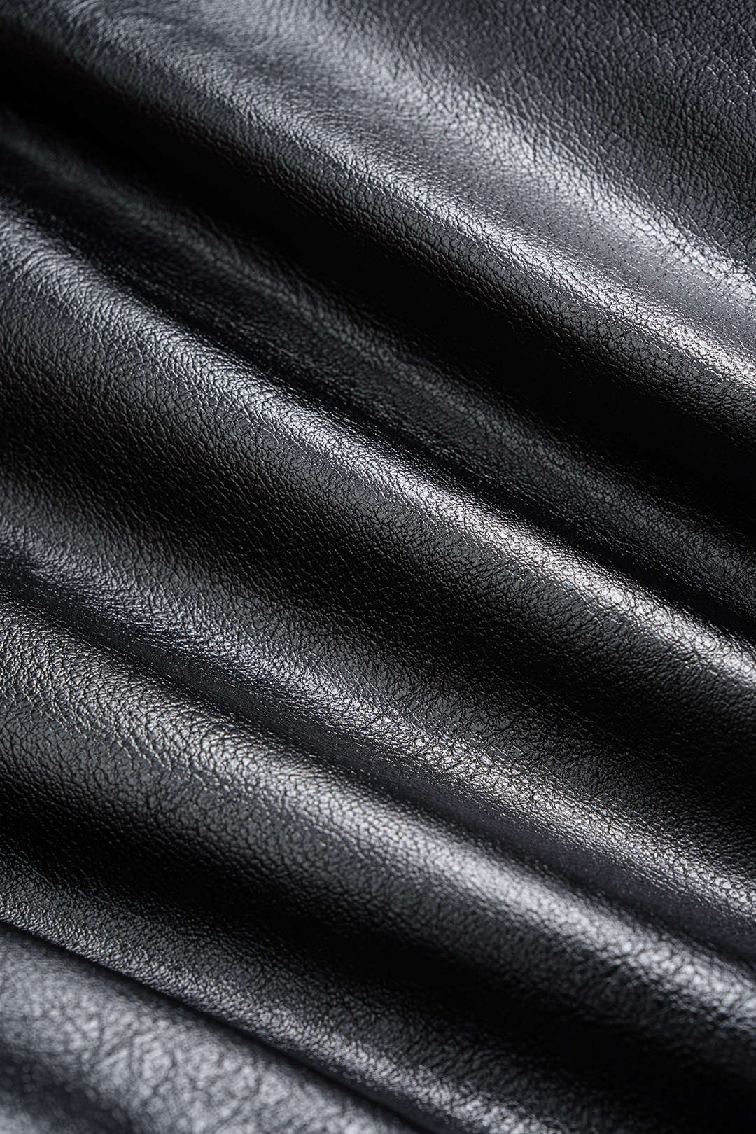 Faux Leather Stand Collar Puffer - Image 4