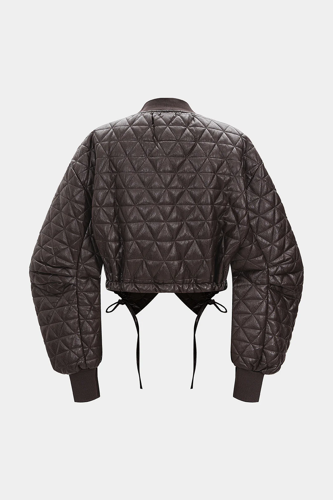 Faux Leather Strappy Tie-Up Jacket - Image 2