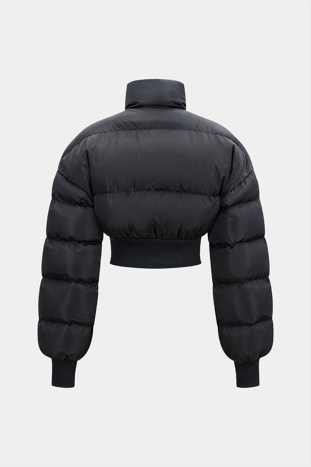 Stand Collar Zipper Long Sleeve Puffer - Image 2