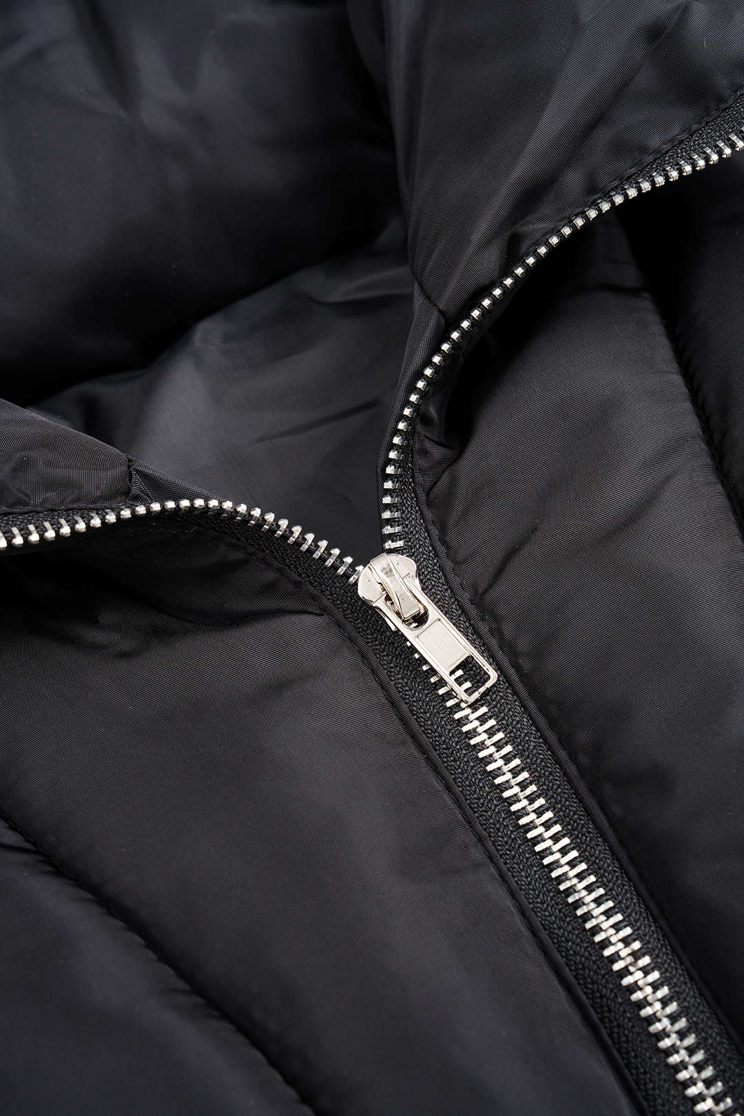 Stand Collar Zipper Long Sleeve Puffer - Image 3