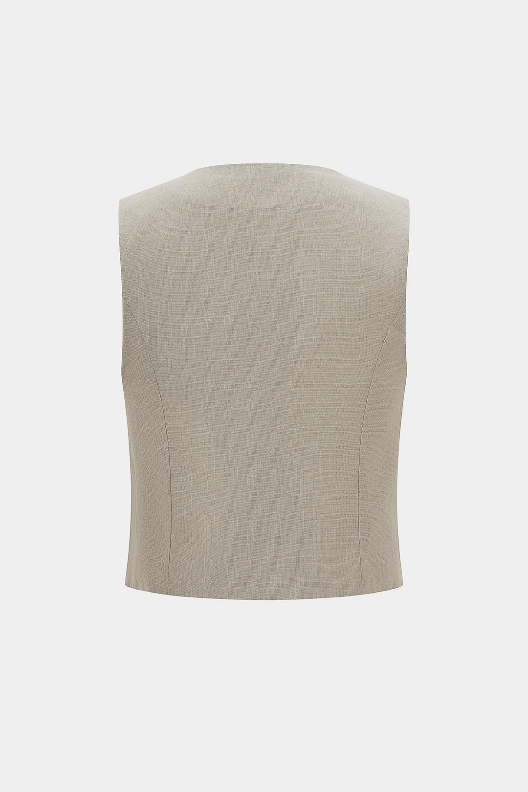 Linen V-Neck Bow Vest - Image 2