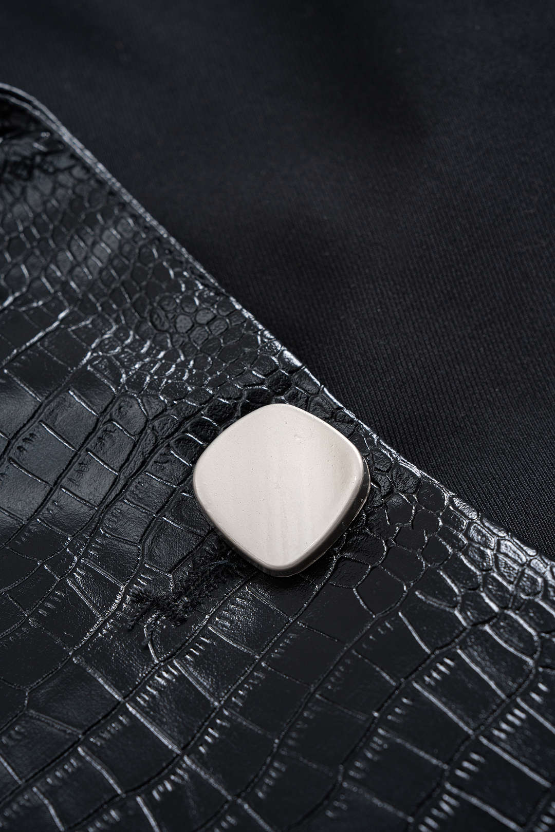 Faux Leather Patchwork Shoulder Pads Vest - Image 4