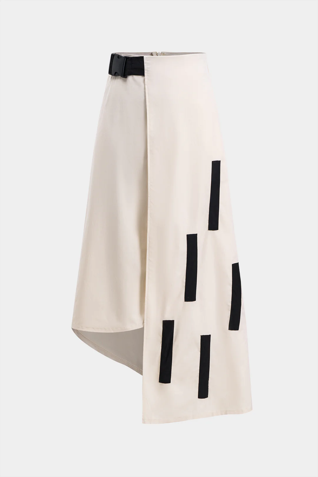 Ribbed Tank Top And Contrast Asymmetrical Zipper Skirt Set - Image 4