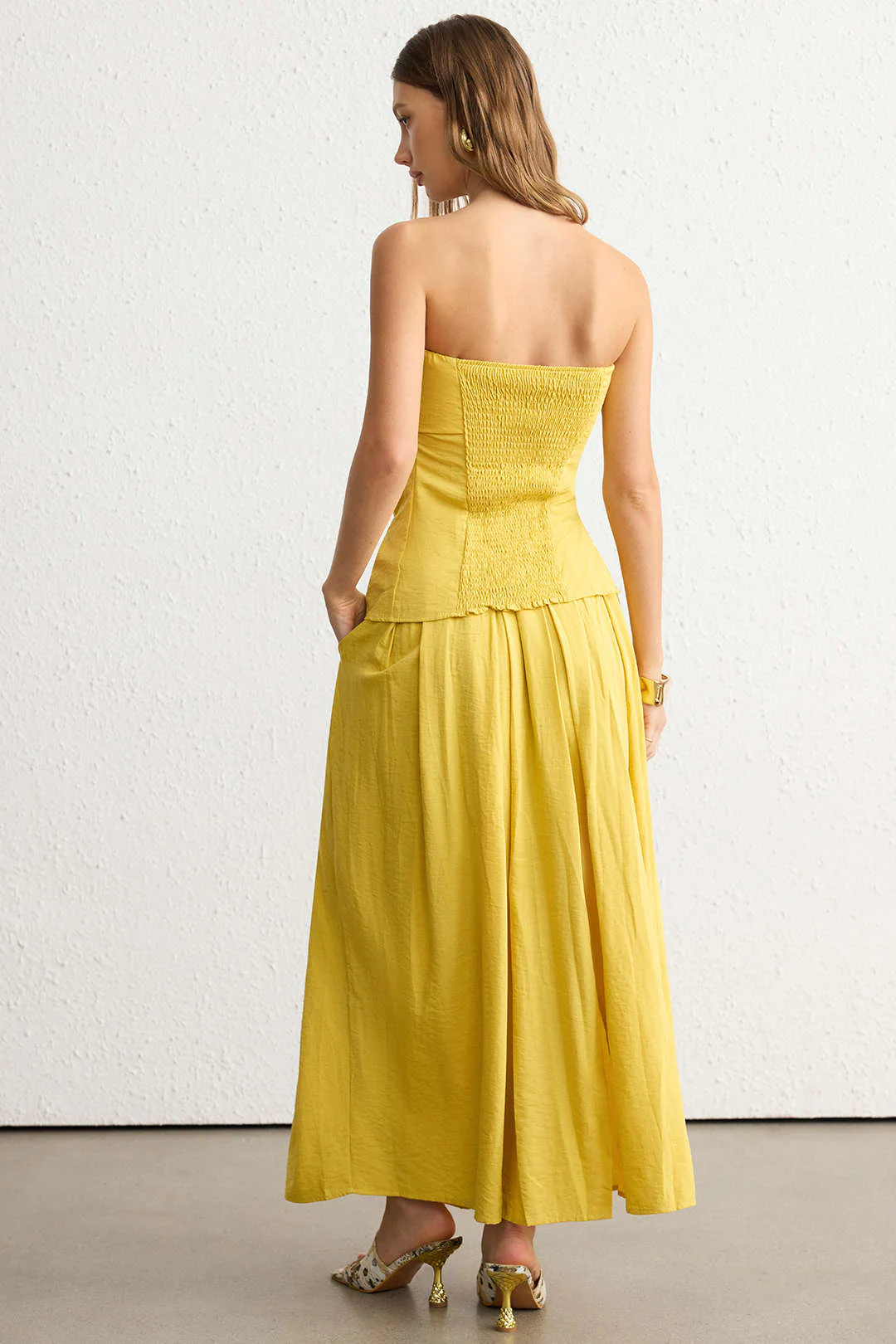 Ruched Smocked Tube Top And Skirt Set - Image 2