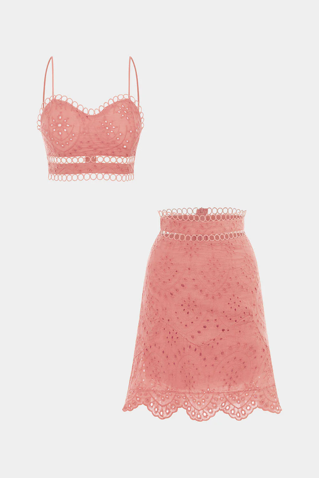 Hollow Out Backless Cropped Cami Top And High Waist Skirt Set - Image 9
