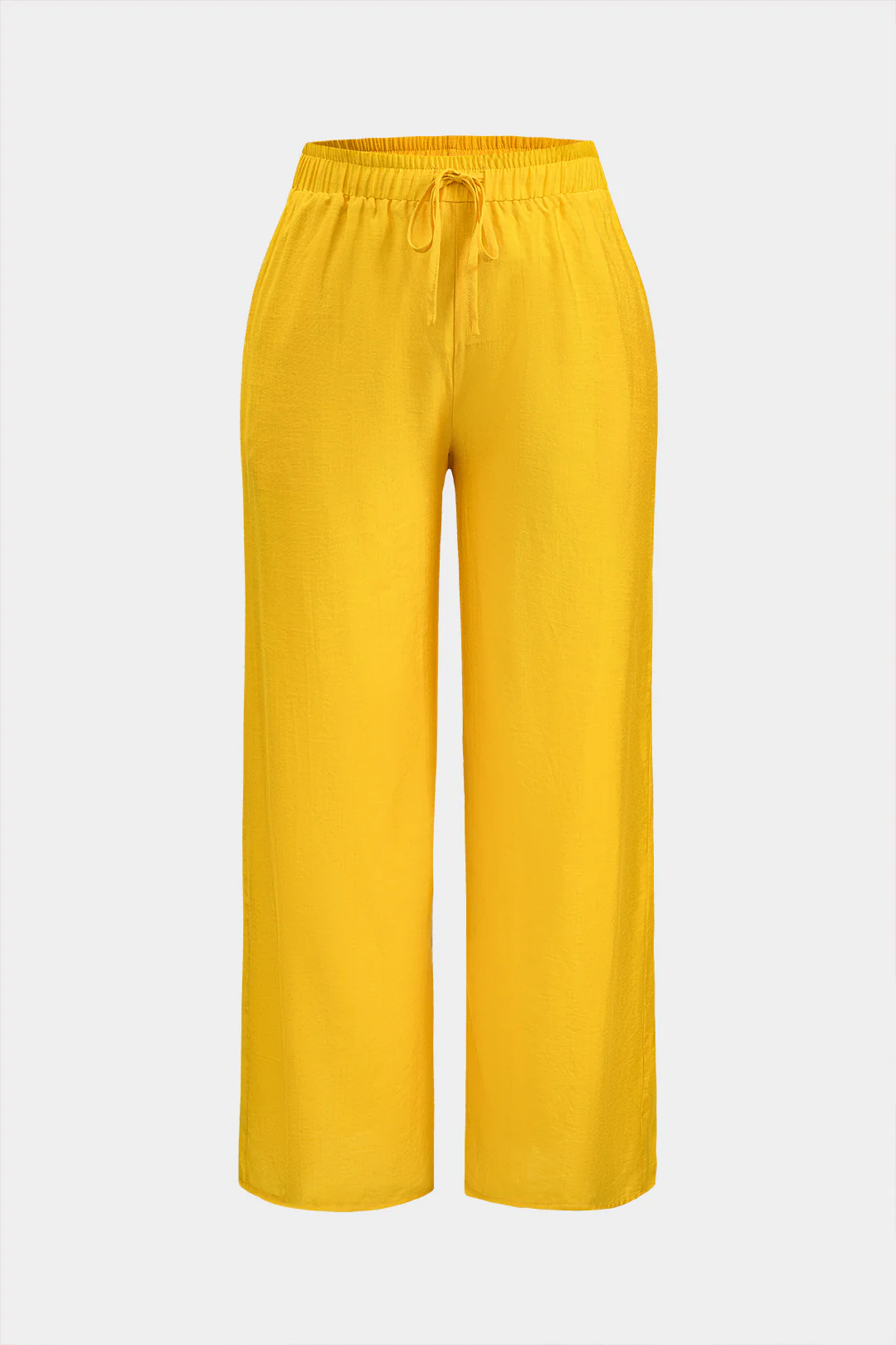 Plus Size Tie Front Shirt And Wide Leg Pants Set - Image 5