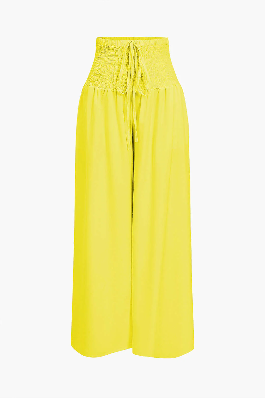 Ruched Tube Top And Tie Front Wide Leg Trousers Set - Image 4