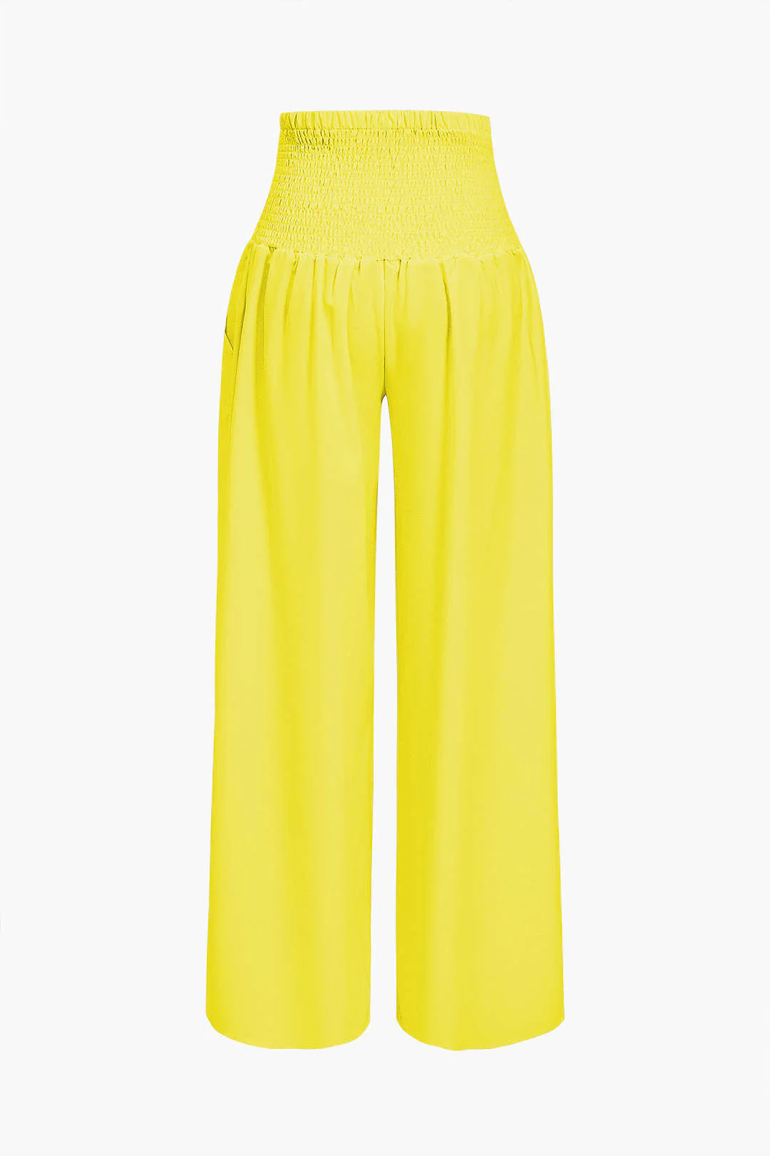 Ruched Tube Top And Tie Front Wide Leg Trousers Set - Image 5